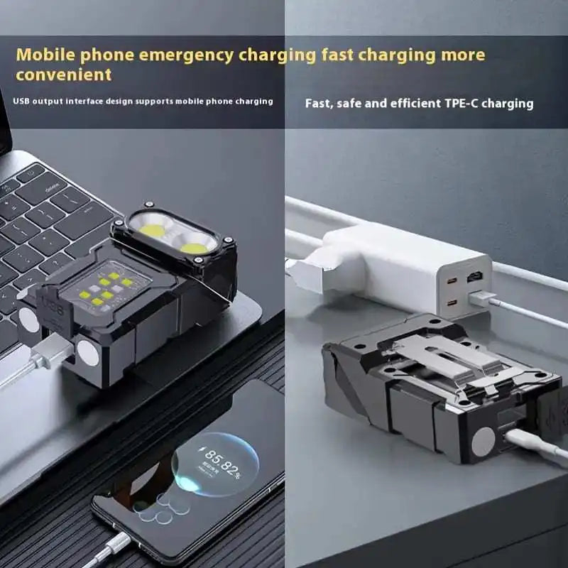 LumoBeam | Taktische EDC-Leuchte | USB-C Schnellladung | Kompakt & Robustes Design | Für Outdoor & Notfälle