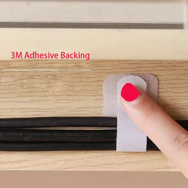 CableFix | Klett Kabelbinder Set | Selbstklebend & Wiederverwendbar | Für Büro Haushalt