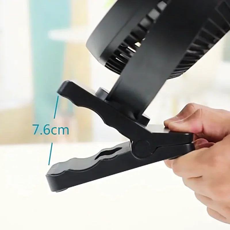 AerisClip Akku-Ventilator | 360° Rotation | 10000mAh | Mit Clip & USB-C