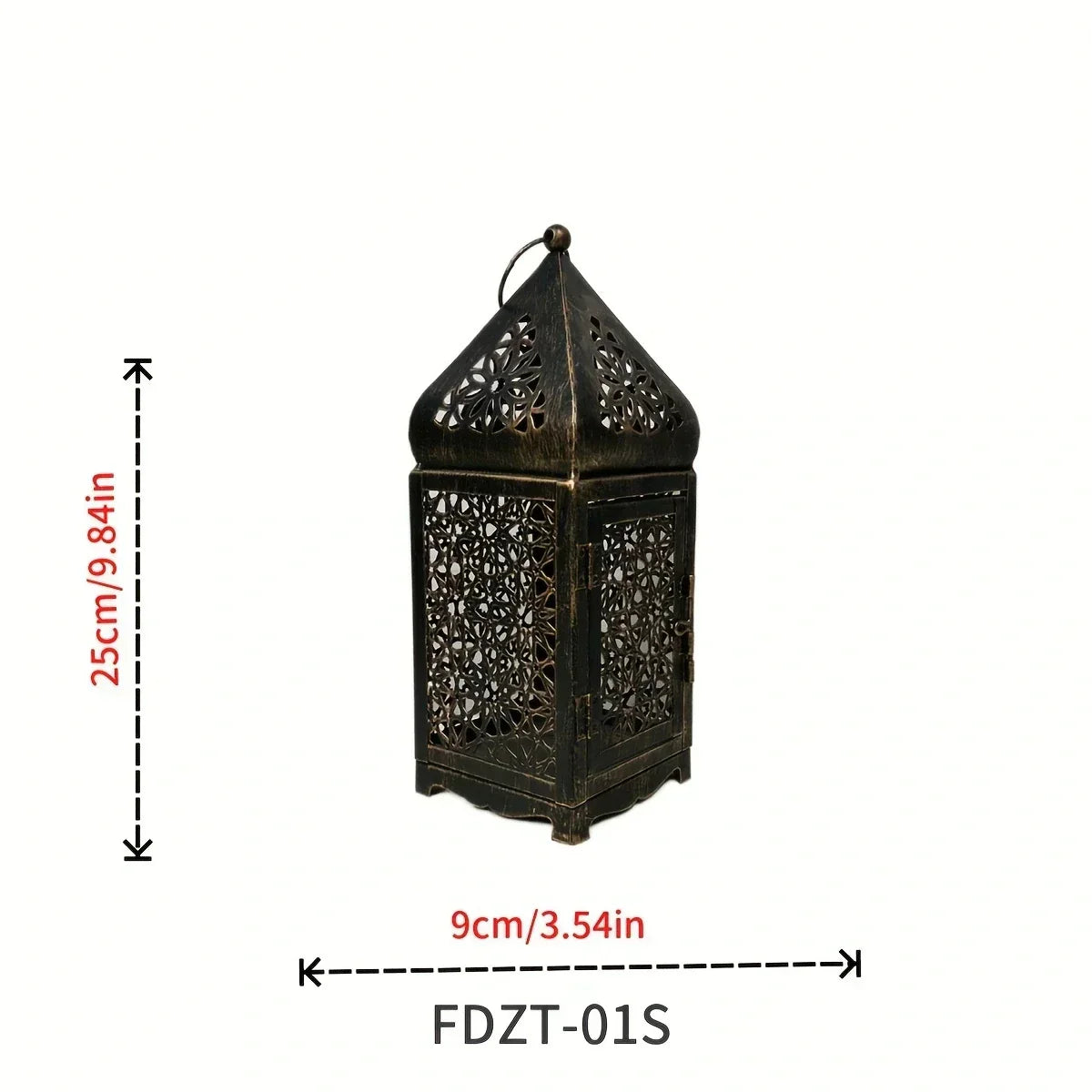 MystiGlow Laterne | Orientalisches Design | Handgefertigt aus Eisen | Bronzelook | Für Innen & Geschützte Außenbereiche
