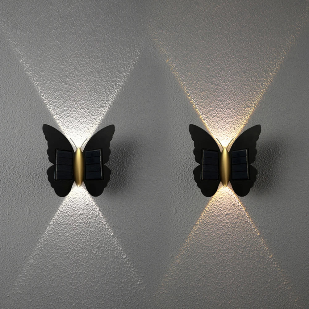Solarys | Solar Wandleuchte | Schmetterlingsdesign | Mit Bewegungssensor
