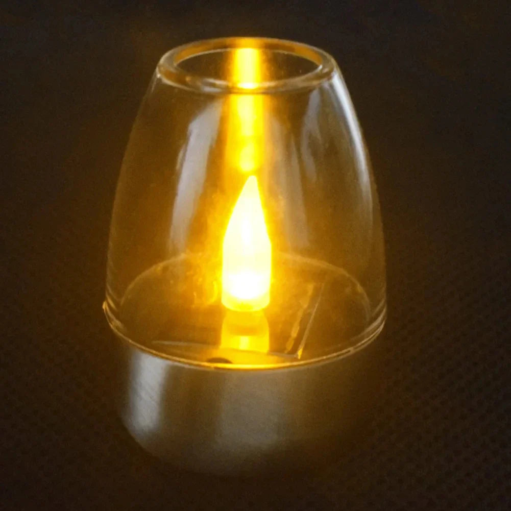LumaGlow Solar Kerzenlichter | Edelstahl & Kabellos | Warmweißes Licht für Garten & Terrasse