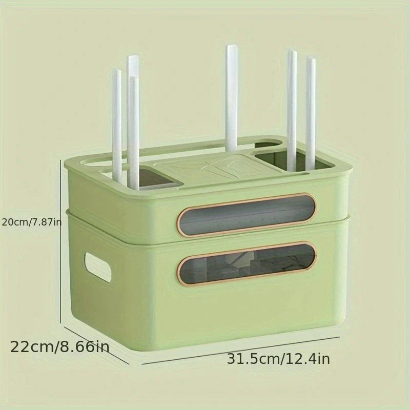 NetCove Box | Router & Kabel Organizer | Mehrstöckig Mit Signalfenster | Für Büro & Zuhause