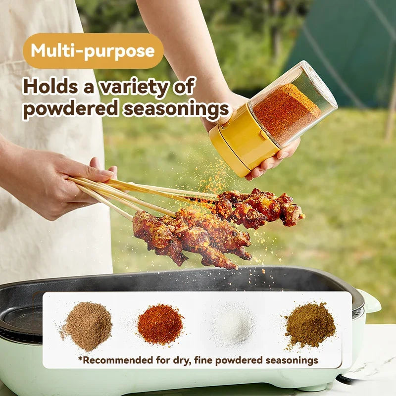 SpicePress | Gewürzglas mit Dosiermechanismus | Luftdicht & Hygienisch | 180ml