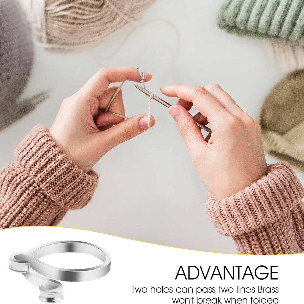 ThreadEase Fadenführungsring | Ergonomisch & Verstellbar | Für Stricken & Häkeln | Komfort für Anfänger & Profis