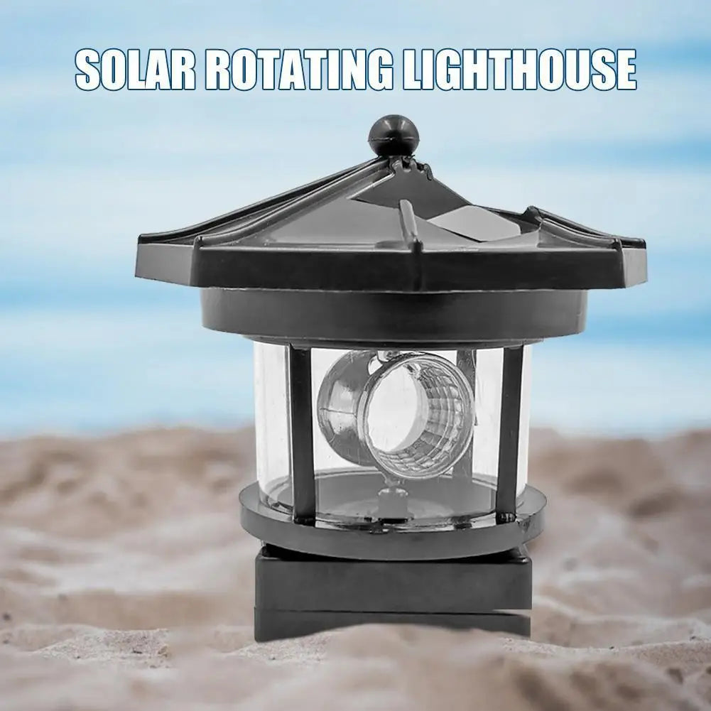 LumaSphere SolarLight | Leuchtturm-Design | Automatisches Drehen & Solarbetrieb | Wetterfest