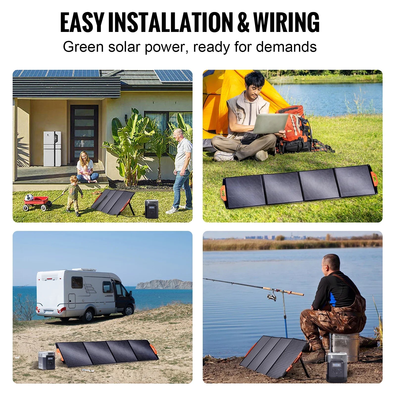 SolaroWay 200W Solarpanel | Faltbar & Mobil | Hohe Effizienz | Wetterfest | Für Outdoor & Camping