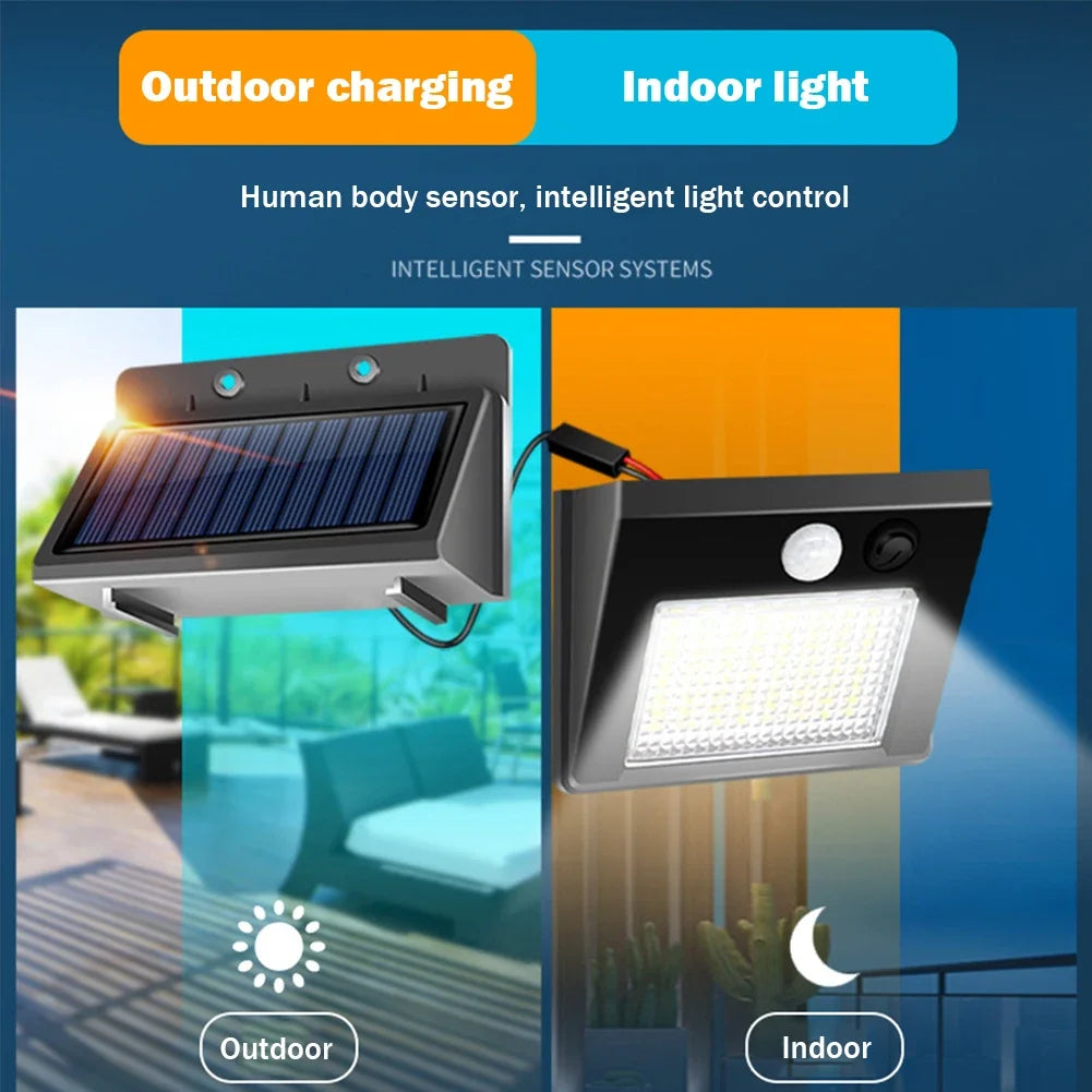 SolarBright | LED Außenstrahler | Solarbetrieben & Wetterfest | Mit 48 LEDs