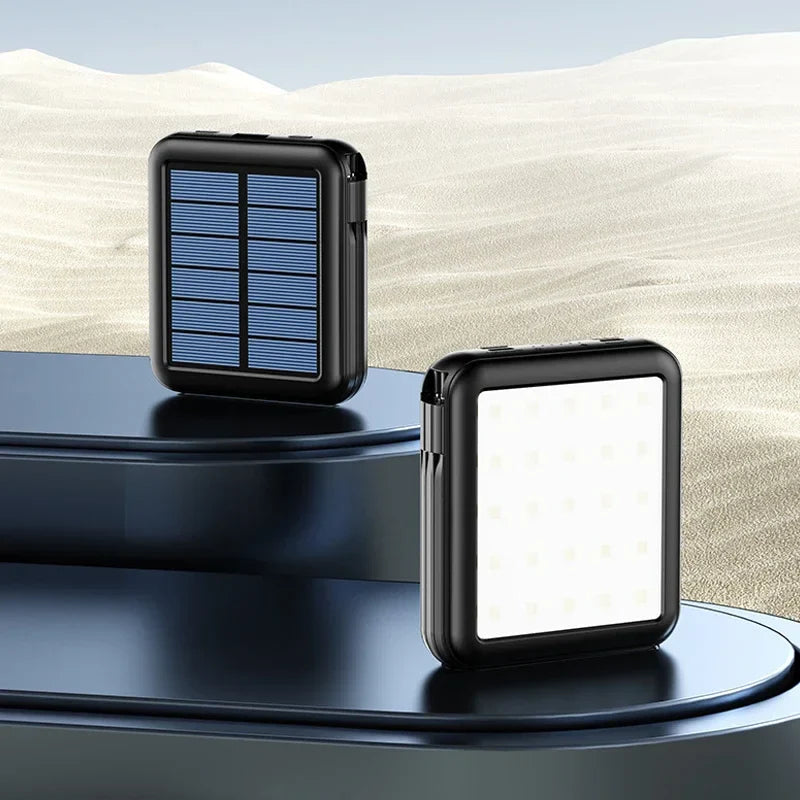 SolarPowerGo | Mini Solar Powerbank | 5000mAh-20000mAh | Schnellladen & LED-Licht