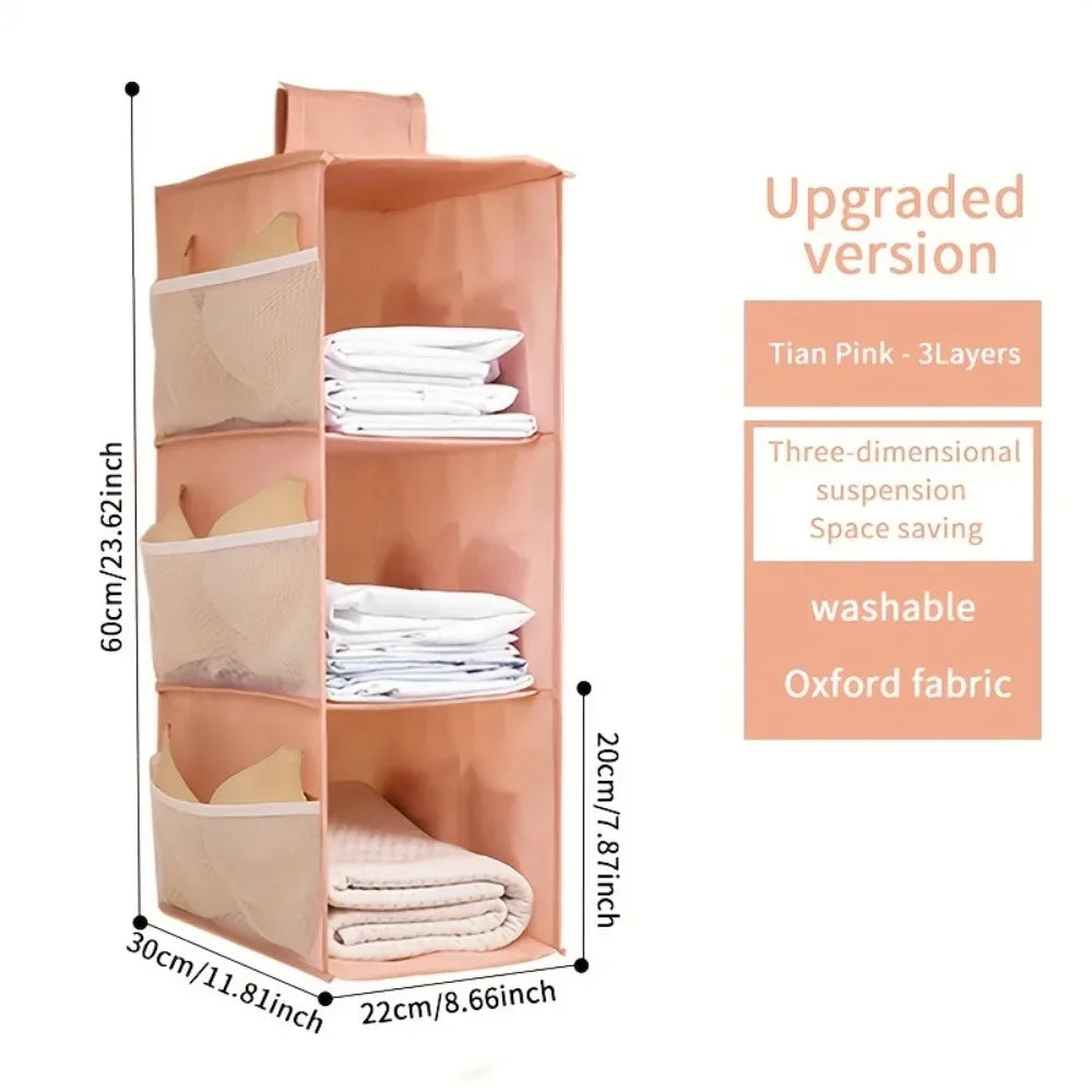 Foldivia HängeMax | Doppelseitiger Organizer | Platzsparend & Atmungsaktiv | Für Unterwäsche & Accessoires