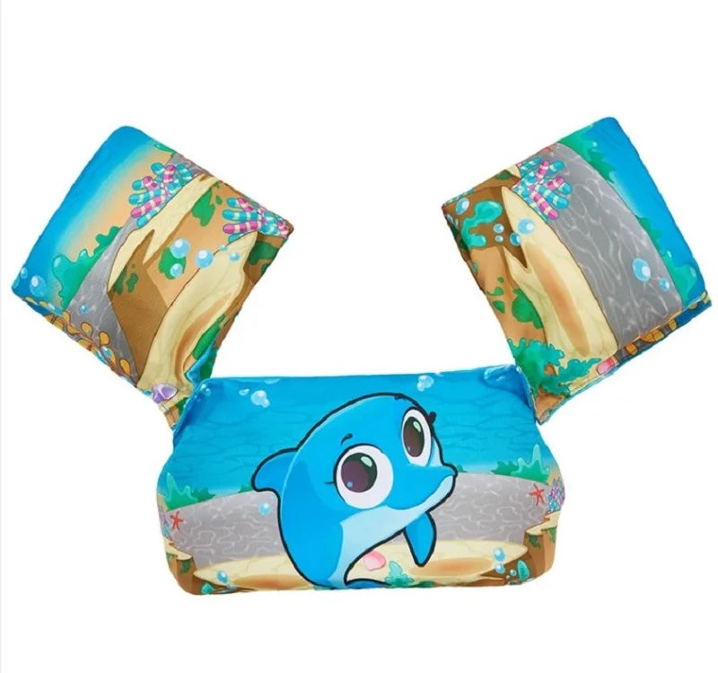 Aquabini Kinder Schwimmhilfe | Schwimmweste mit Armflügeln | Verstellbar & Sicher | Buntes Design