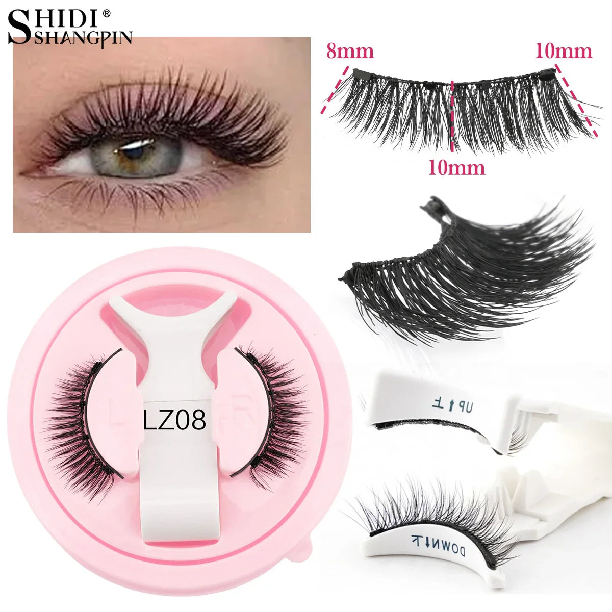 LuxeLash Magnetic Eyelashes | Wiederverwendbar | 1 Paar mit Magnetischer Pinzette | Handgemacht & Natürlich