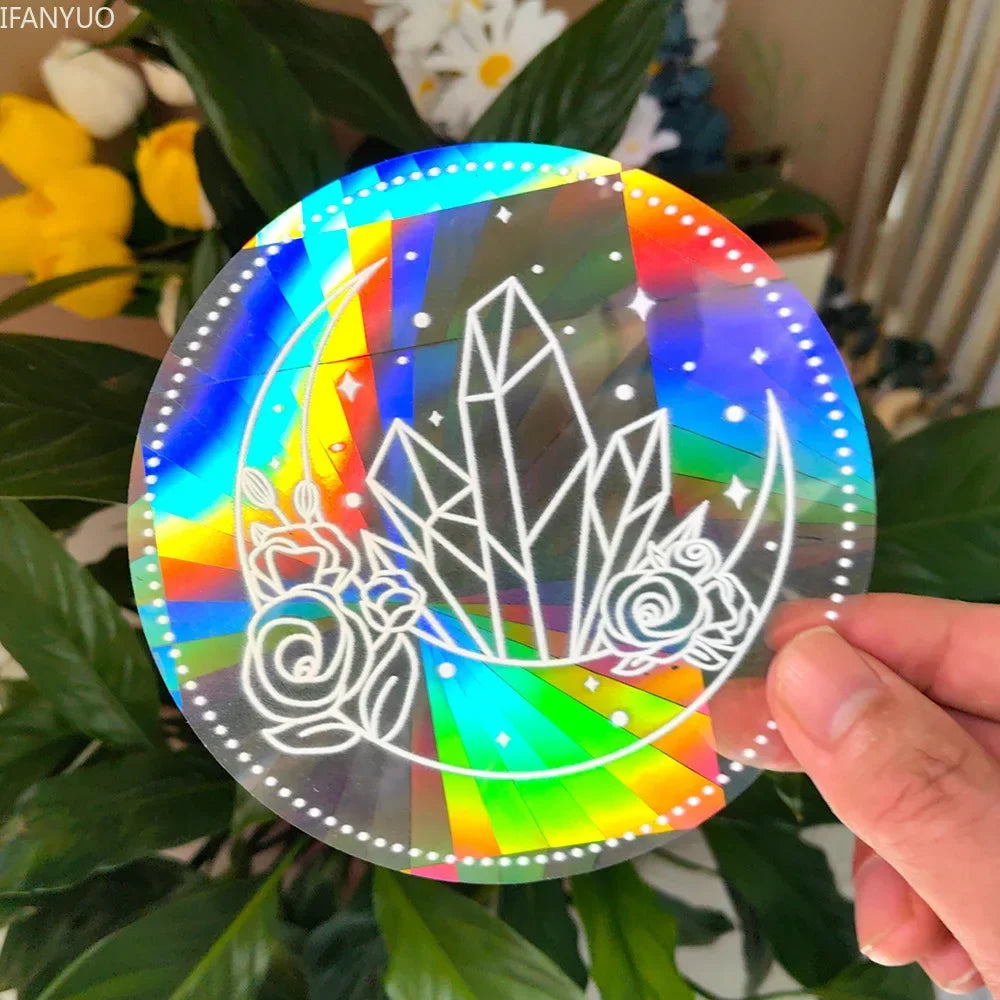SunGlow Fenstersticker | 3D Regenbogen-Effekt | Selbstklebend & Wiederverwendbar