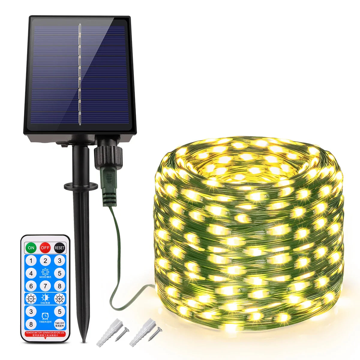BrightAura SolarChain | Solar LED Lichterkette | Schnelllade & Wetterfest | Fernbedienung
