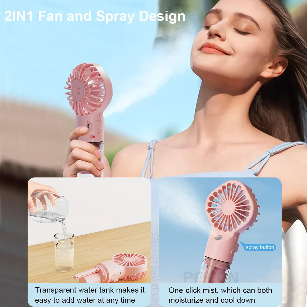 Mistify Mini Ventilator | Mit Nano-Sprühnebel | 4 Stufen | USB-ladefähig & Kompakt