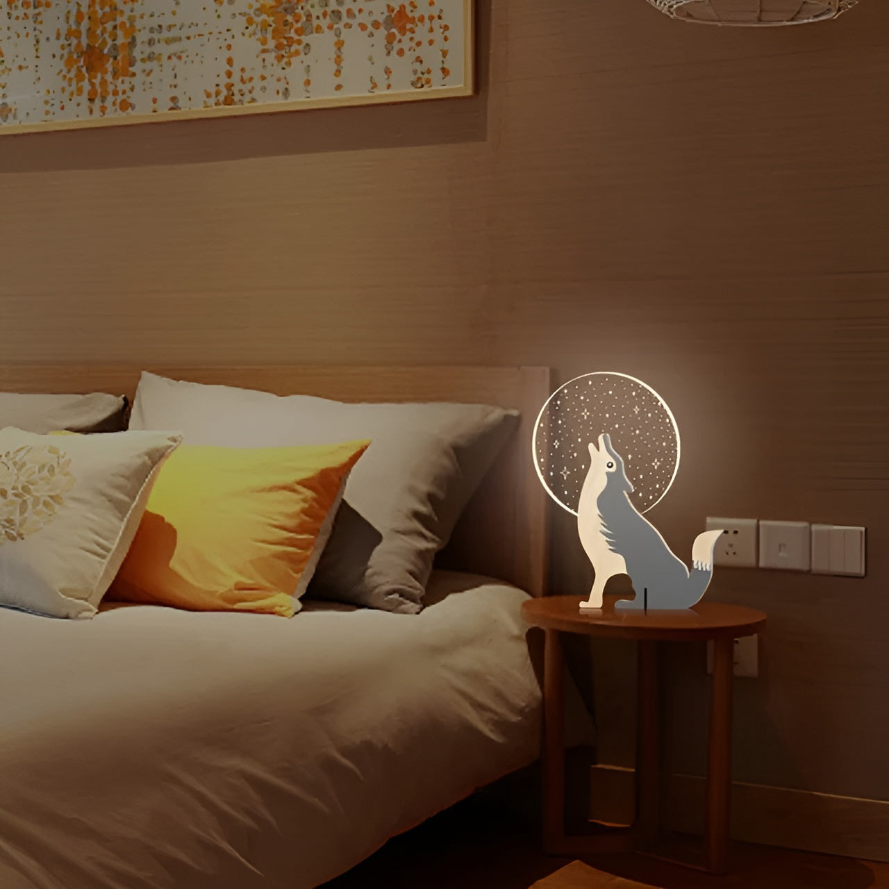 Luminimo Herzlicht | Kinder-Nachtlampe aus Holz | Warmweißes LED | USB-Betrieb