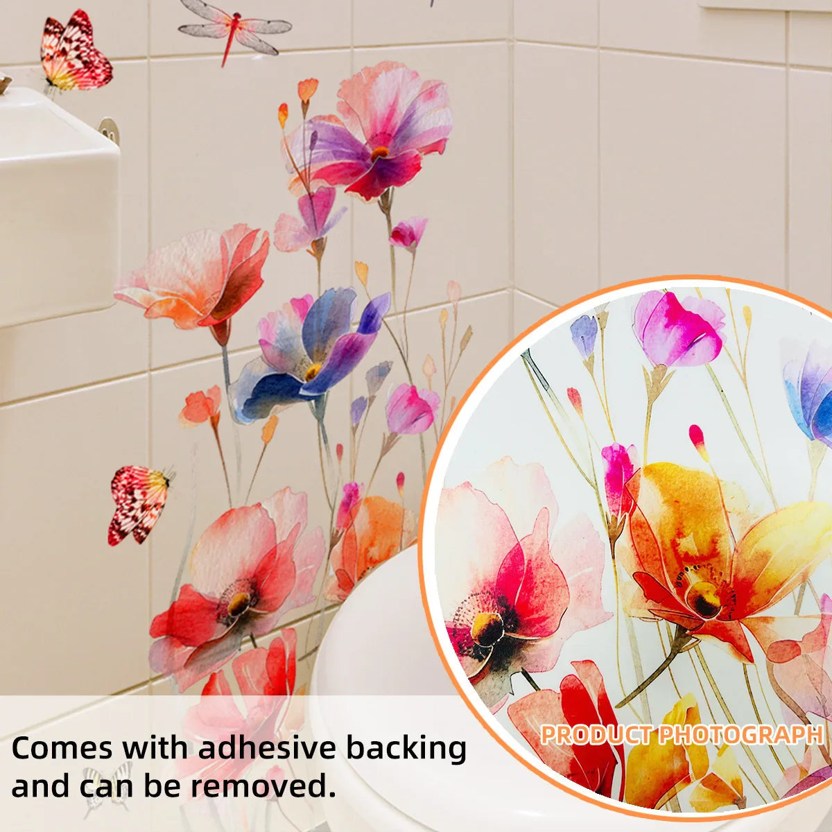 Velmora BlossomWings | Wandsticker Set | Rückstandsfrei & Romantisch | Aquarell-Optik