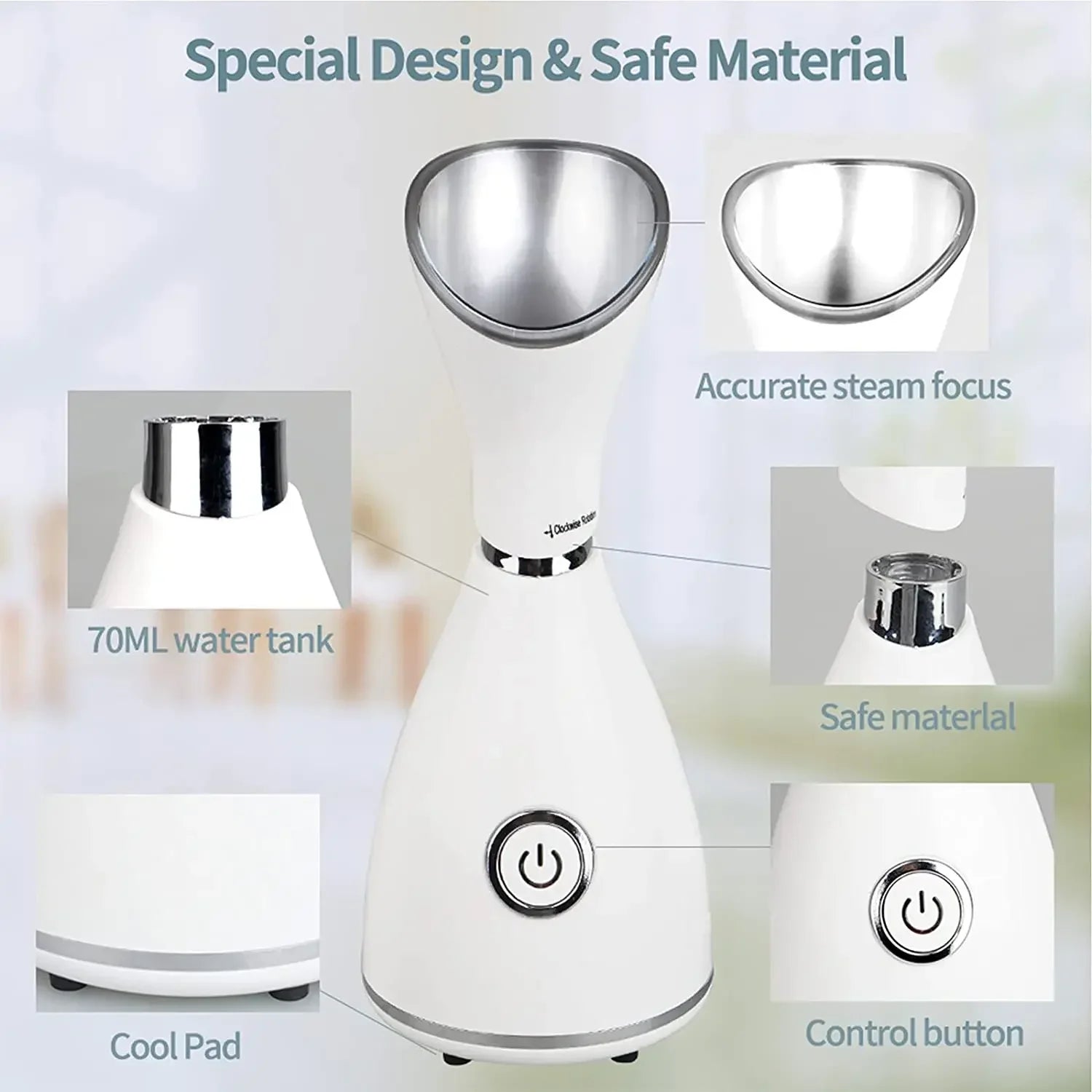 HydraGlow Nano Facial Steamer | Kompakt & Wiederaufladbar | Feuchtigkeitsboost & Hautstraffung