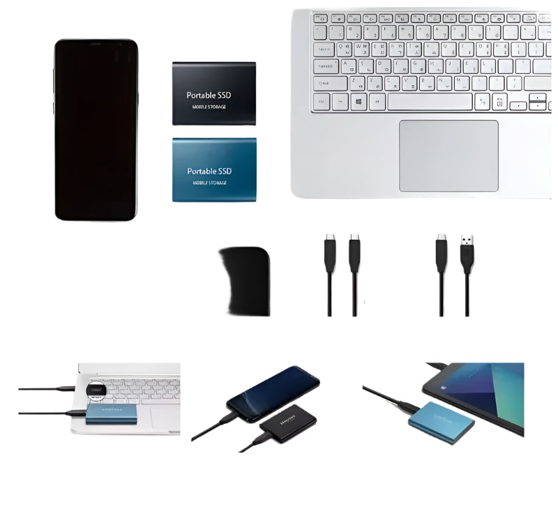 Datazuno Externe SSD | USB 3.1 Type-C | Bis zu 1000 MB/s | 500GB–2TB Speicher