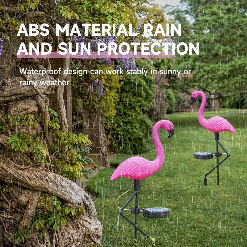 TropicaGlow Solarleuchte | Flamingo Design | Wetterfest & Solarbetrieben