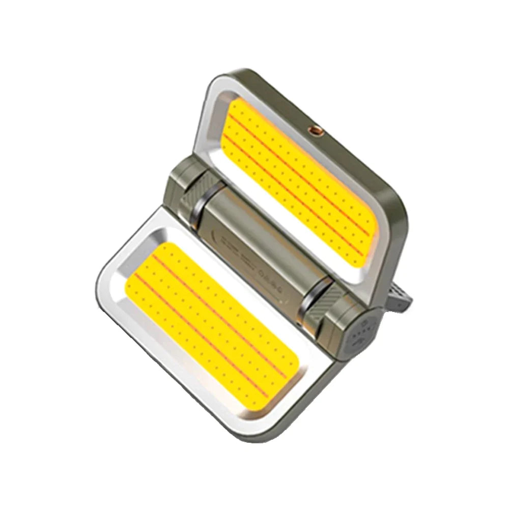 LumiPro | LED-Campinglampe | 2000 Lumen Flutlicht | Solar & USB-C Ladeoptionen