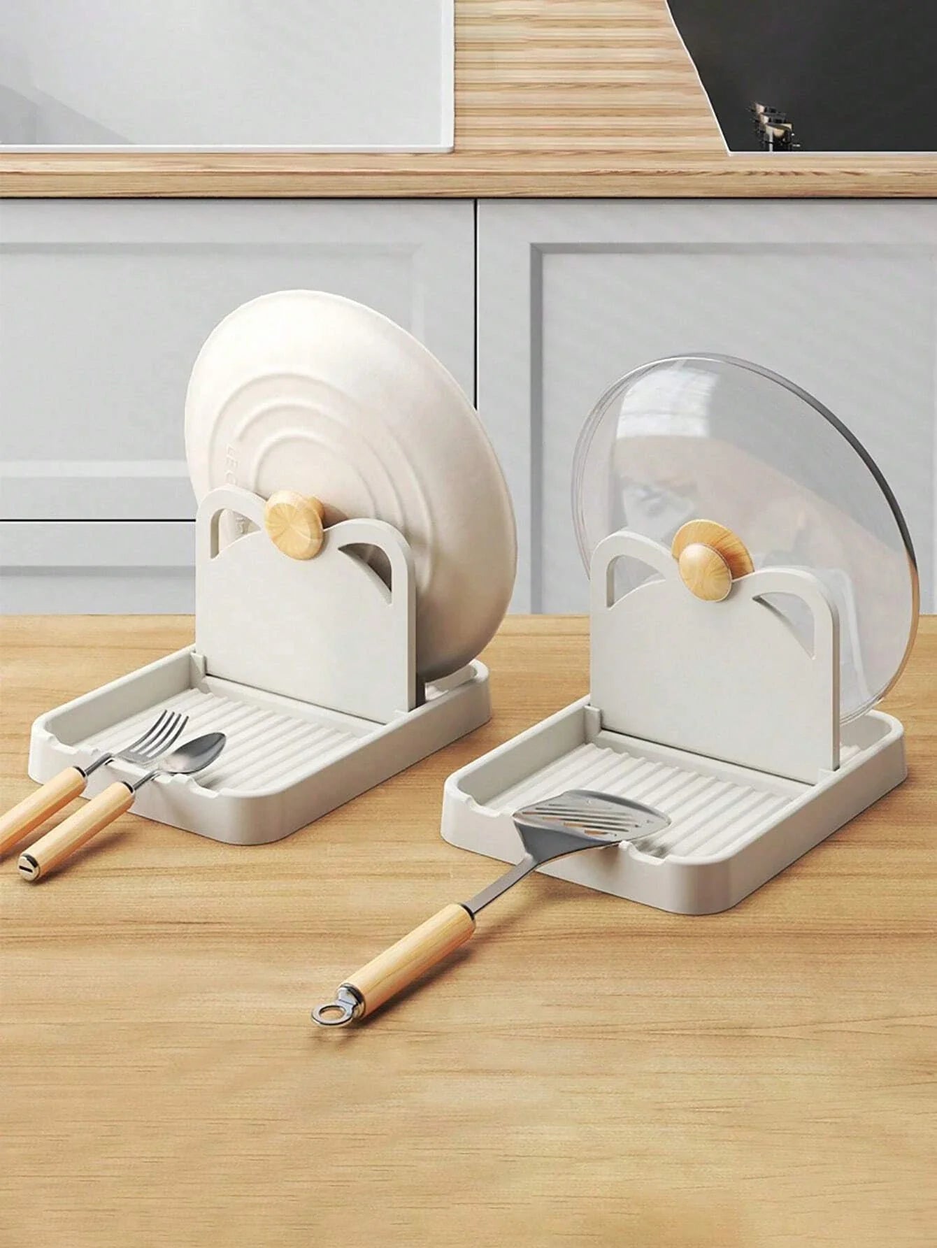 CleanHold Küchenhalter | Multifunktional | BPA-frei | Für Kochutensilien & Pfannendeckel