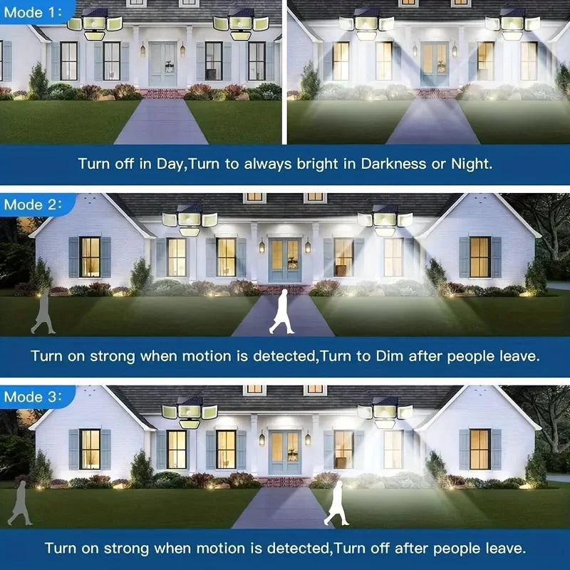 BrightWall | Solar-Außenleuchte mit 300° Abdeckung | 278 LEDs, Bewegungssensor & 3 Modi | Sicherheitsbeleuchtung für Garten, Terrasse & Hauswand