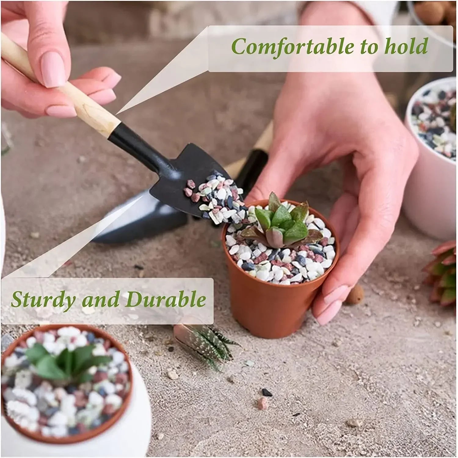PlantCraft | Mini Gartenwerkzeug-Set | Ergonomisch & Langlebig | Für Kleine Pflanzen