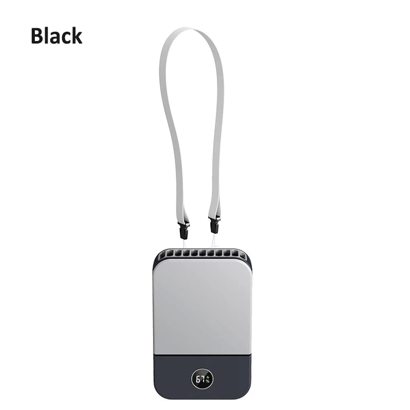 BreezeFox | 4-in-1 Mini-Ventilator | LED-Display | USB-C & Akku | Für Reisen, Büro & Sommerhitze