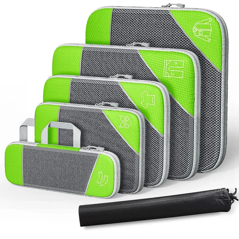 PackMate | Reise Organizer Set | Komprimierbar und Wasserabweisend | 6-teilig