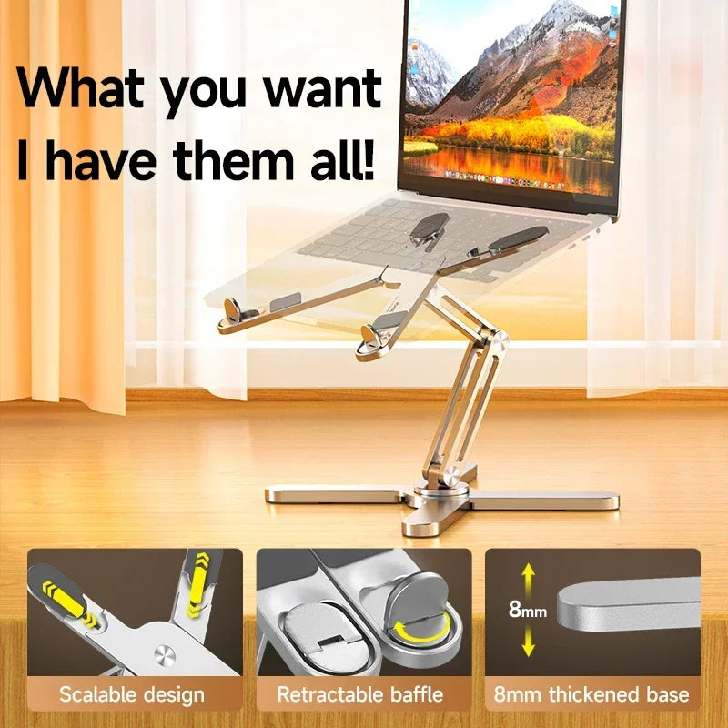 ErgoLift SteelStand | Laptop-Ständer Aluminium | Höhenverstellbar & Faltbar | Für Büro & Homeoffice
