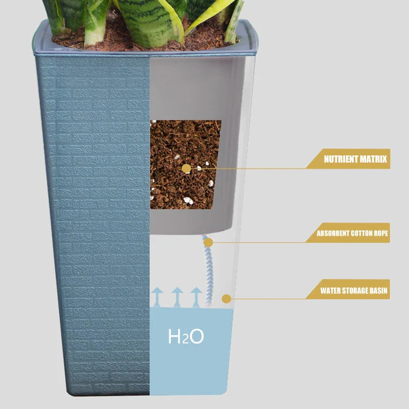 Bricksy Planter | Ziegelstein-Design Pflanzkasten | Selbstbewässernd mit Baumwollseil | Für Pflanzen & Deko | Modern & Langlebig