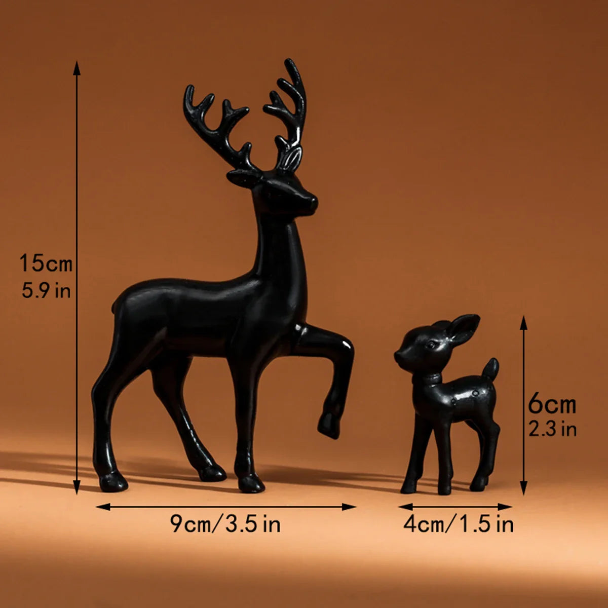 Dekorative DeerHug-Figuren | Set mit 2 Hirsch- und Rehkitz-Skulpturen | Niedliche Dekorationen für Kinderzimmer & Weihnachten | Wohnaccessoire