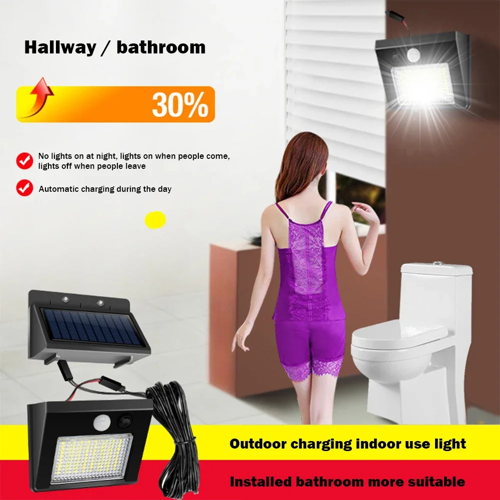 SolarBright | LED Außenstrahler | Solarbetrieben & Wetterfest | Mit 48 LEDs