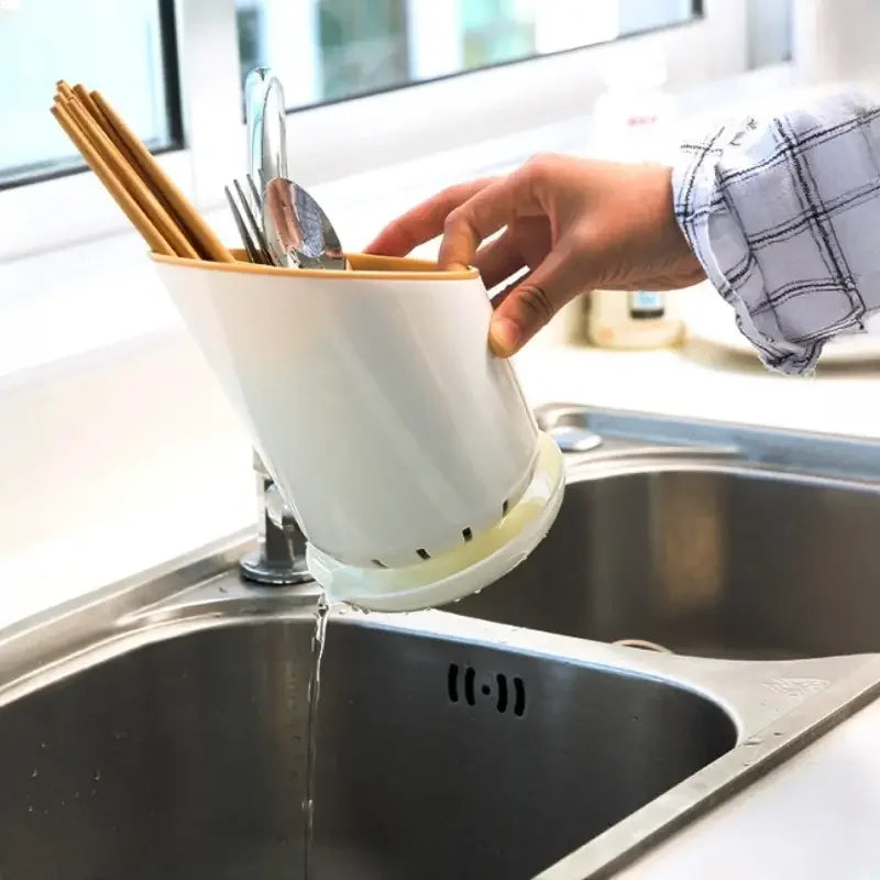 DrainaBox Besteckhalter | Antibakteriell & Schnelltrocknend | Mehrschichtiges Ordnungssystem