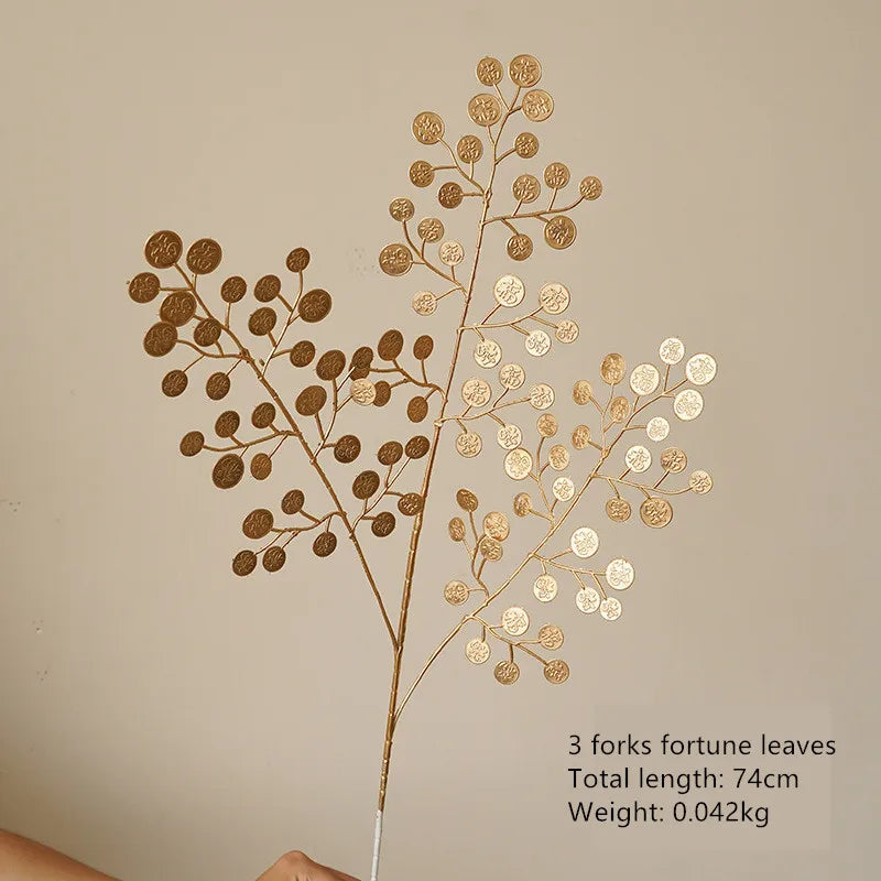 Aurivelle Gold Kollektion | Künstliche Palm-, Ginkgo- & Eukalyptusblätter mit Rosen & Hortensien | Anspruchsvolle Dekorationsblumen für Hochzeit & Zuhause