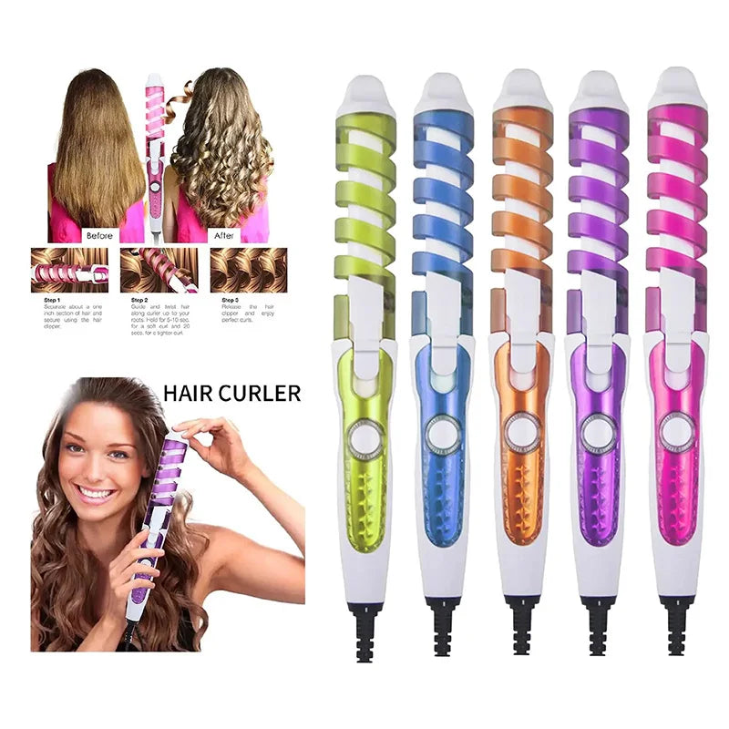 CurlMaster Pro | Keramik-Lockenstab für Perfekte Spirallocken | Schnelles Styling & Haarschonend