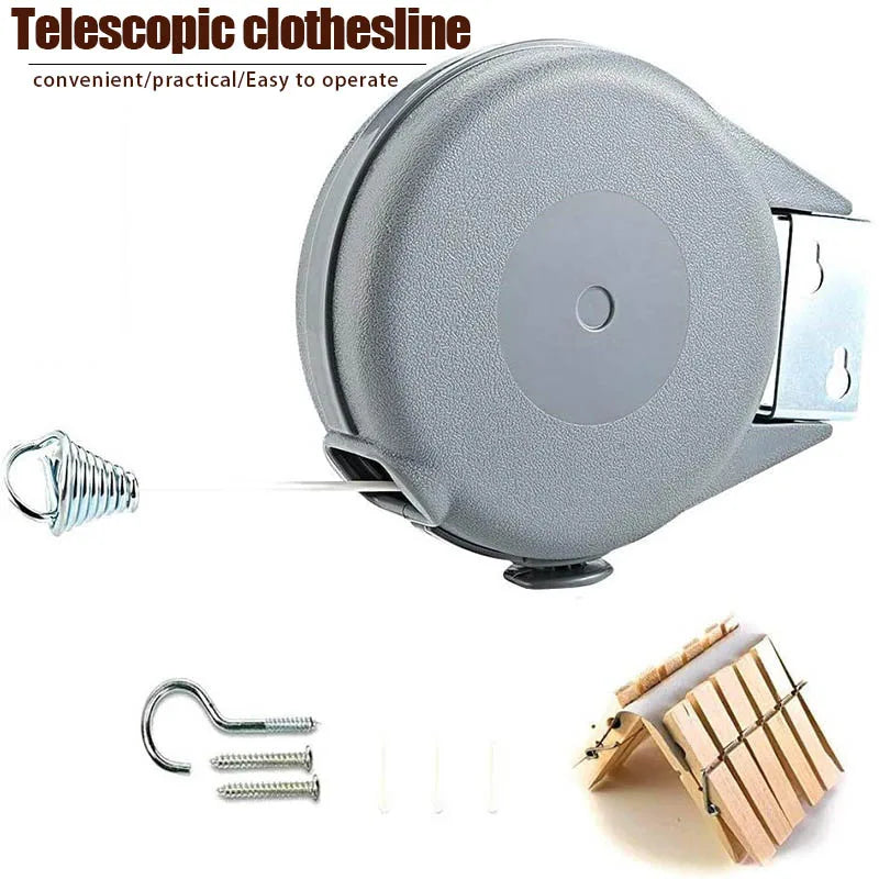 EcoDry Teleskop-Wäscheleine | Automatisches Einzugsystem | 12 Meter | Platzsparend