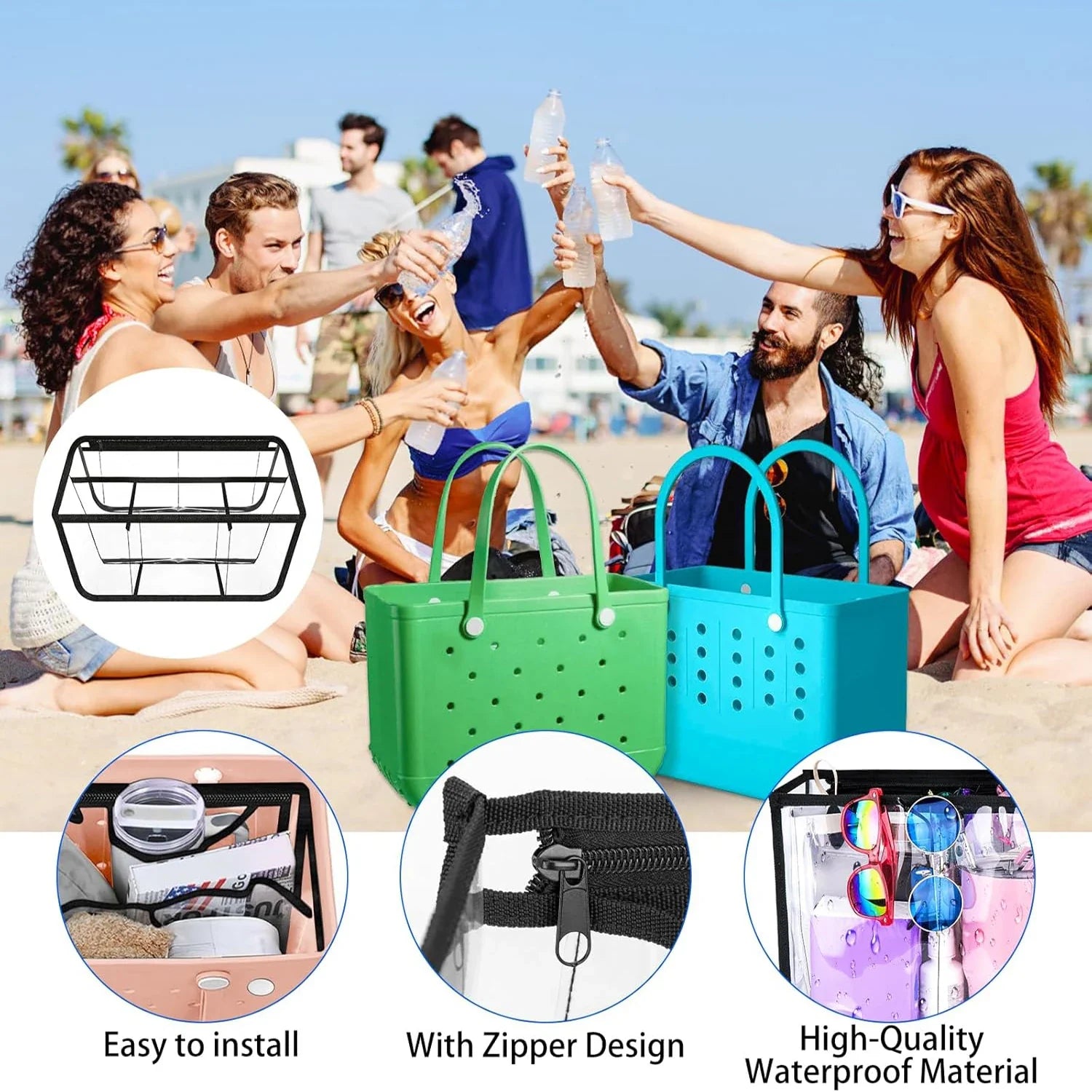 StrandProfi Tasche-Organizer | Wasserfest & Leicht | Perfekte Ordnung für jeden Ausflug