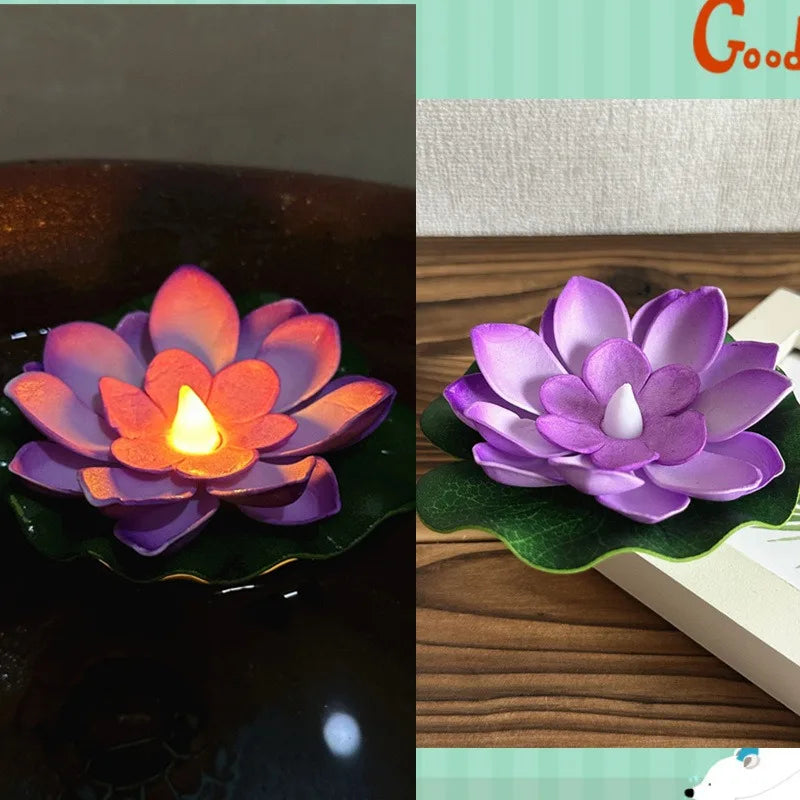 GlowLotus Solar-Lotuslampe | Wassersensor | Warmweißes Licht für Teich & Garten