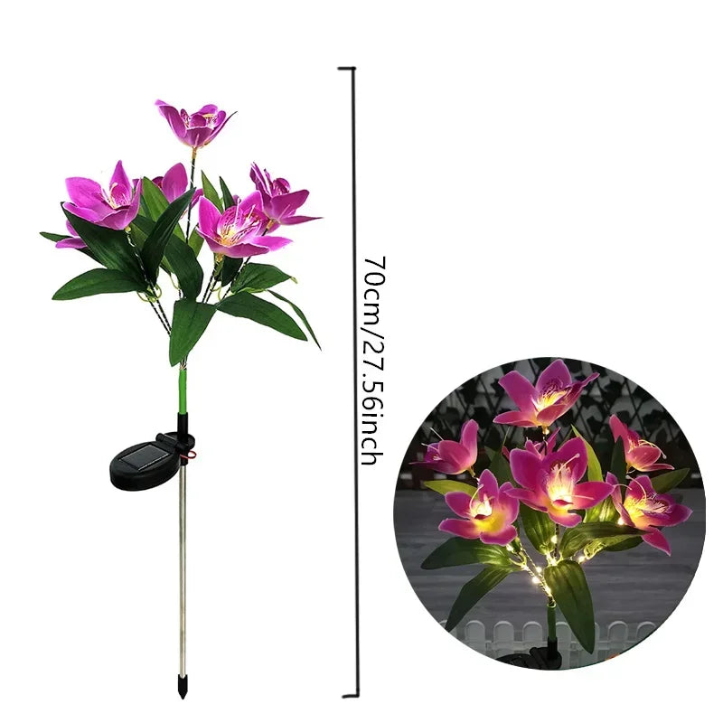 OrchidGlow SolarLight | Solar Orchideen-Gartenleuchte | Farbwechselnd | Wetterfest & Einfach zu Installieren