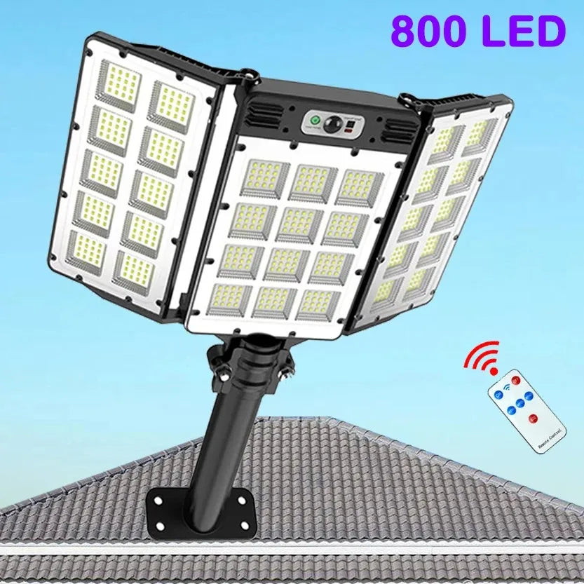 SolarBright LumiWall | Solarbetriebene Wandleuchte | Bewegungssensor & 800 LEDs | Wetterfest