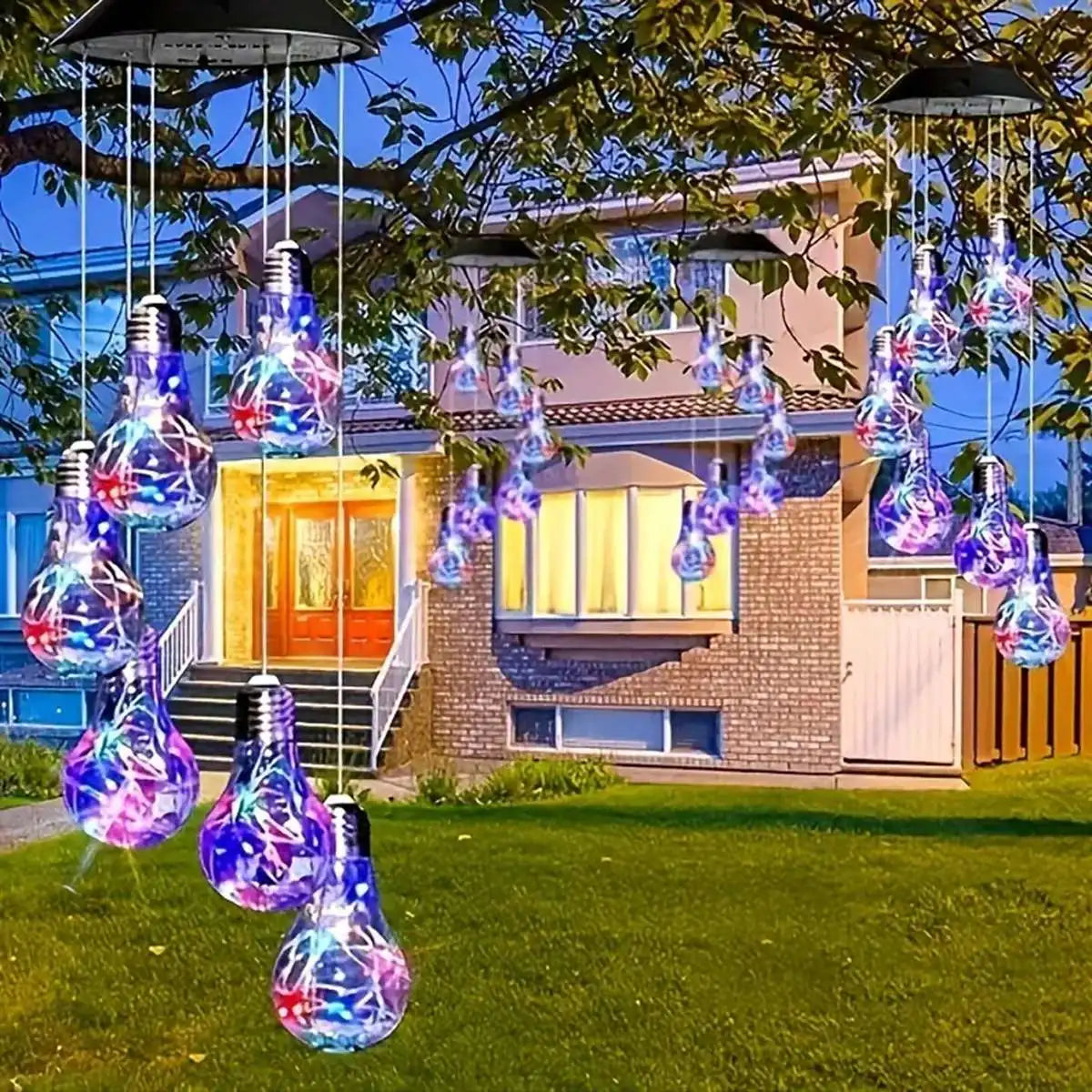 LumaWind Solar Windspiel | Farbwechsel-LED | Automatischer Dämmerungssensor | Wetterfest IP44