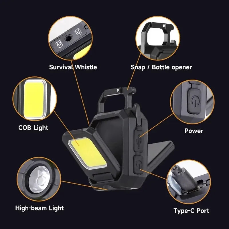 Luminoxx Mini Arbeitslicht | 800 Lumen LED | Magnetfuß & USB-C | 5 Modi | IPX5 Wasserschutz