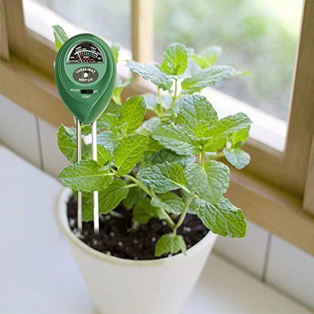 PlantSense 3-in-1 Bodenmessgerät | Feuchtigkeit, pH-Wert & Licht | Ohne Batterien