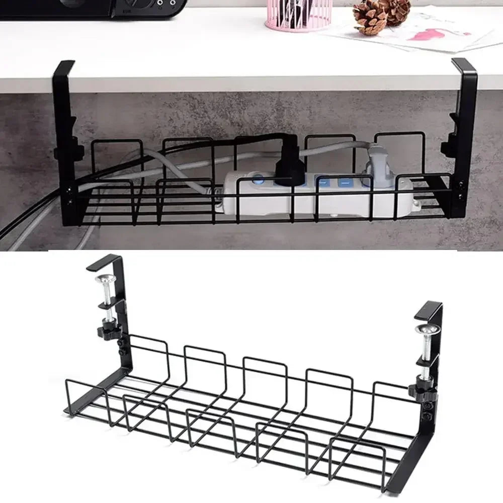 Ordix Kabelhalterung | Metall Kabelwanne | Für Schreibtisch & Büro | 40,5x13x16cm Schwarz