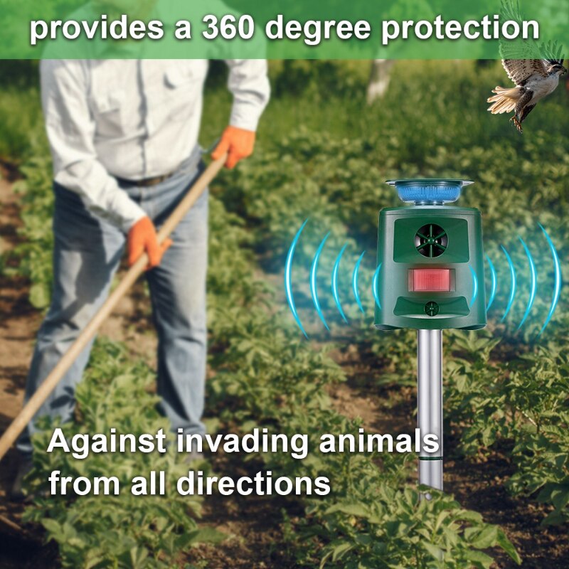 Repelion SolarGuard | Tierabwehrgerät | Ultraschall | 360° Sensor | Wetterfest