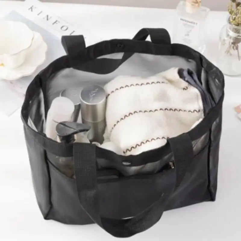 Ventora | Mesh-Strandtasche & Sporttasche | Atmungsaktiv, schnelltrocknend & ultraleicht | Für Strand, Fitnessstudio, Sauna & Reisen
