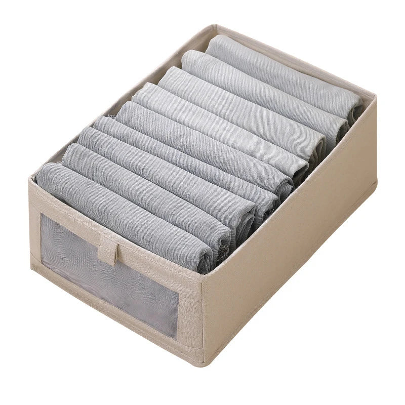 Boxvero Aufbewahrungsbox | Mit Sichtfenster & Faltbar | Atmungsaktiver Leinenstoff | In M, L, XL