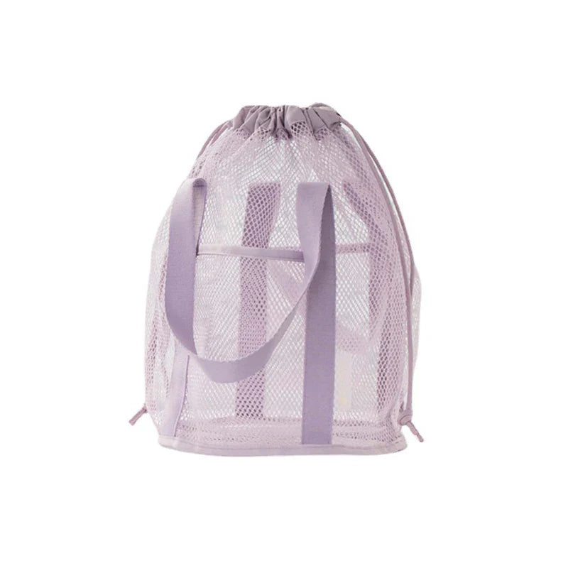 PackaNet MeshBag Kosmetiktasche mit Kordelzug | Großes Volumen & Faltbar | Atmungsaktives Nylon-Netz | Dunkelblau